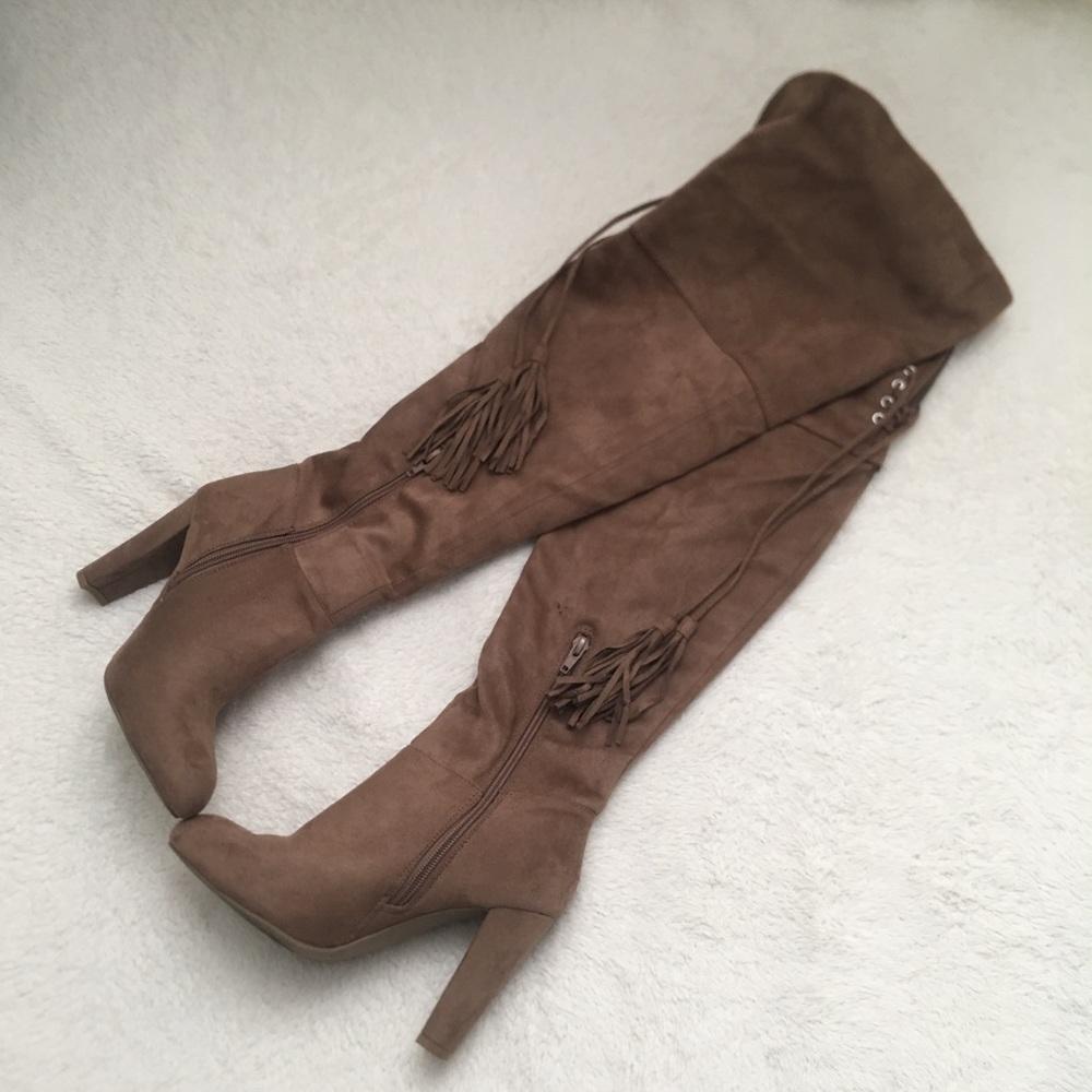Taupe Thigh High Boots